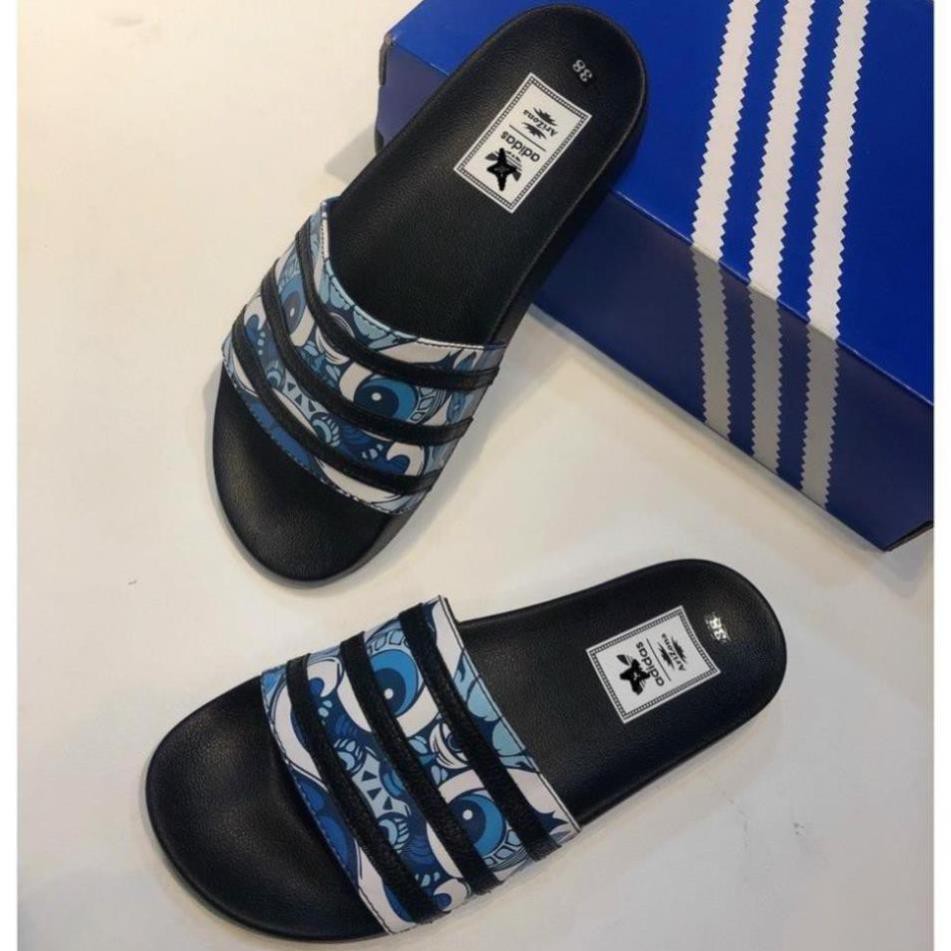 Dép quai ngang, dép lê adidas thời trang arizona đi trong nhà đi chơi làm dép đôi nam nữ đế cao su đúc họa tiết kỳ lân