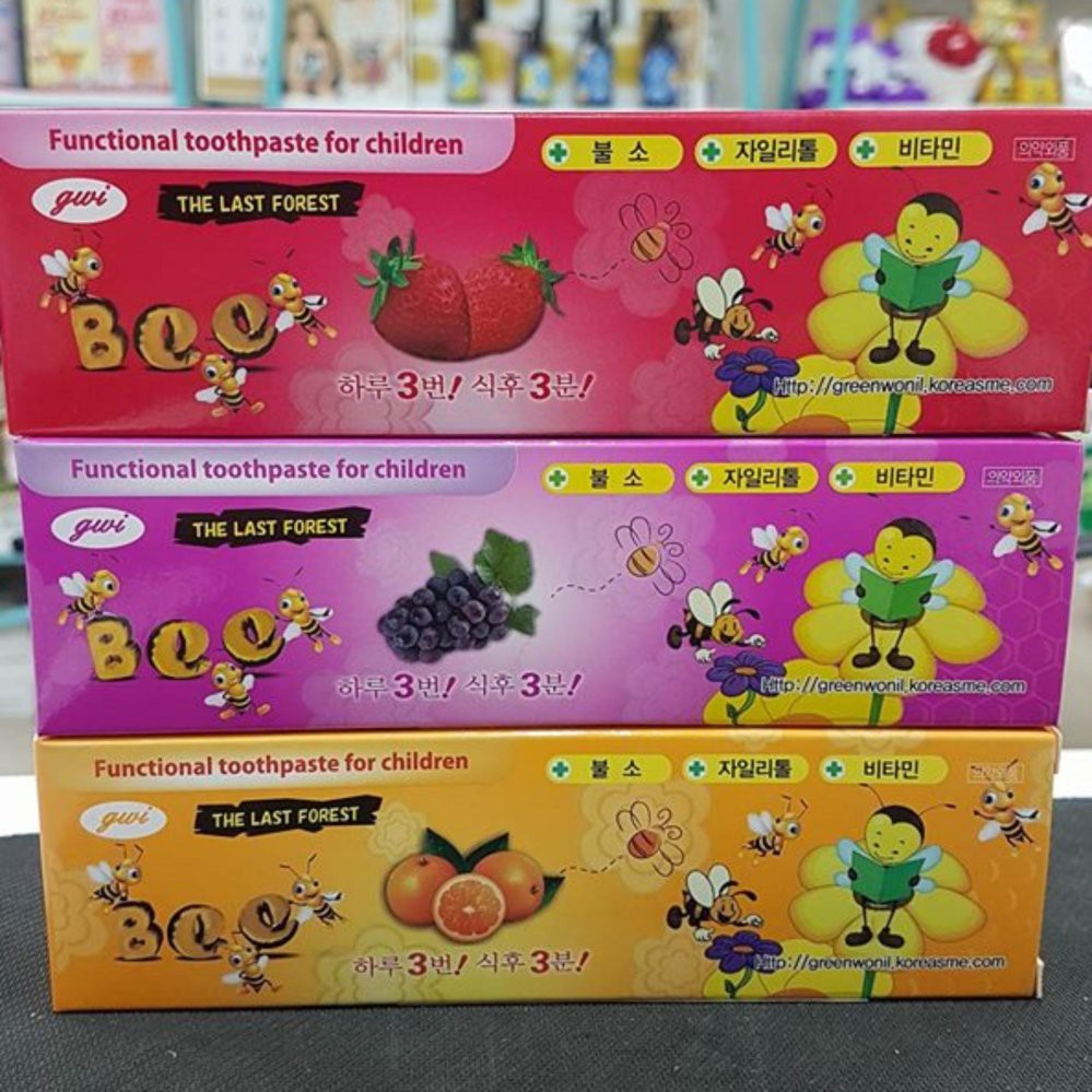 Kem đánh răng trẻ em Bee hương trái cây (Hàn Quốc) (1 hộp 90g)