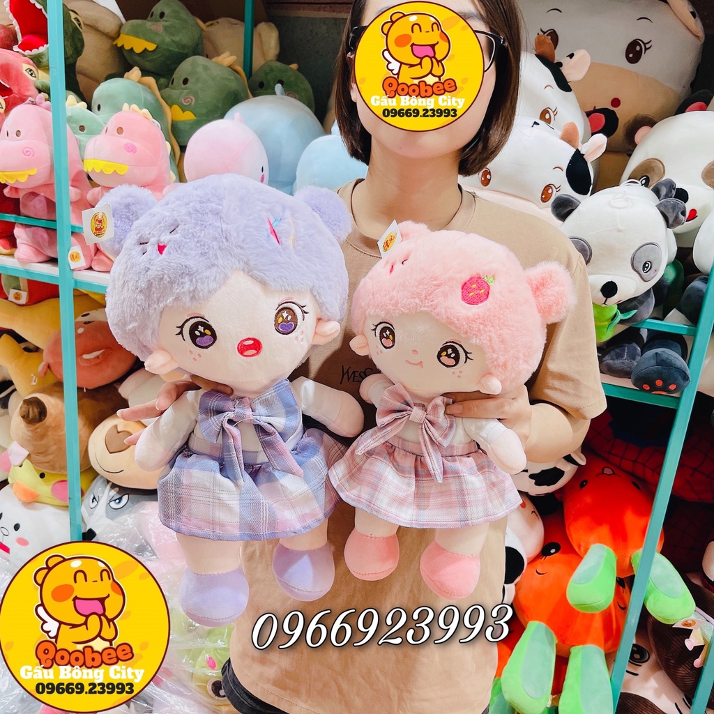 Gấu Bông Búp Bê Thuỷ Thủ Váy Kẻ Baby - Búp Bê Nhồi Bông Cao Cấp Gấu Bông City