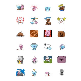 [SET 9] Bộ 24 sticker  BTS, BT21 - LLD009