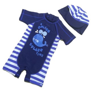 Bộ bơi liền xanh cá voi cho bé trai 2-6y