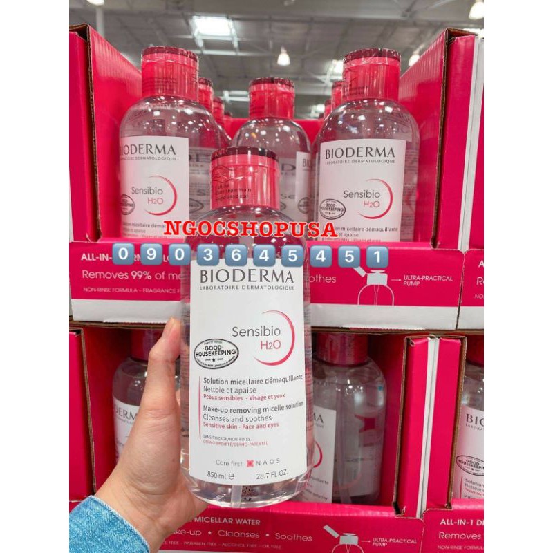 Tẩy trang Bioderma Bản Limited Nắp Nhún 850ml