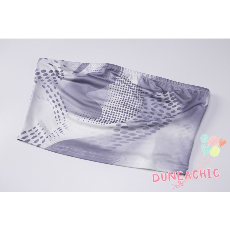DUNEA Bộ Áo Ống In Họa Tiết + Chân Váy Mini 2 Mảnh Gợi Cảm Cho Nữ