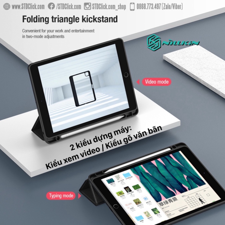 BAO DA IPAD 10.2 2019 - 10.2 2020 - 10.2 2021 NILLKIN BEVEL CHÍNH HÃNG