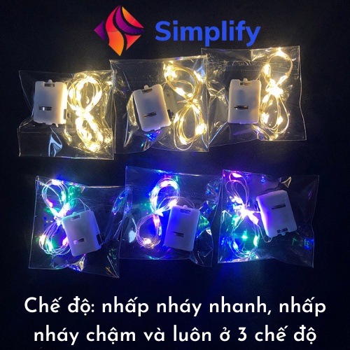 Dây đèn led trang trí Fairylight đom đóm có sẵn pin dài 1 mét, 2 mét – shop Simplify