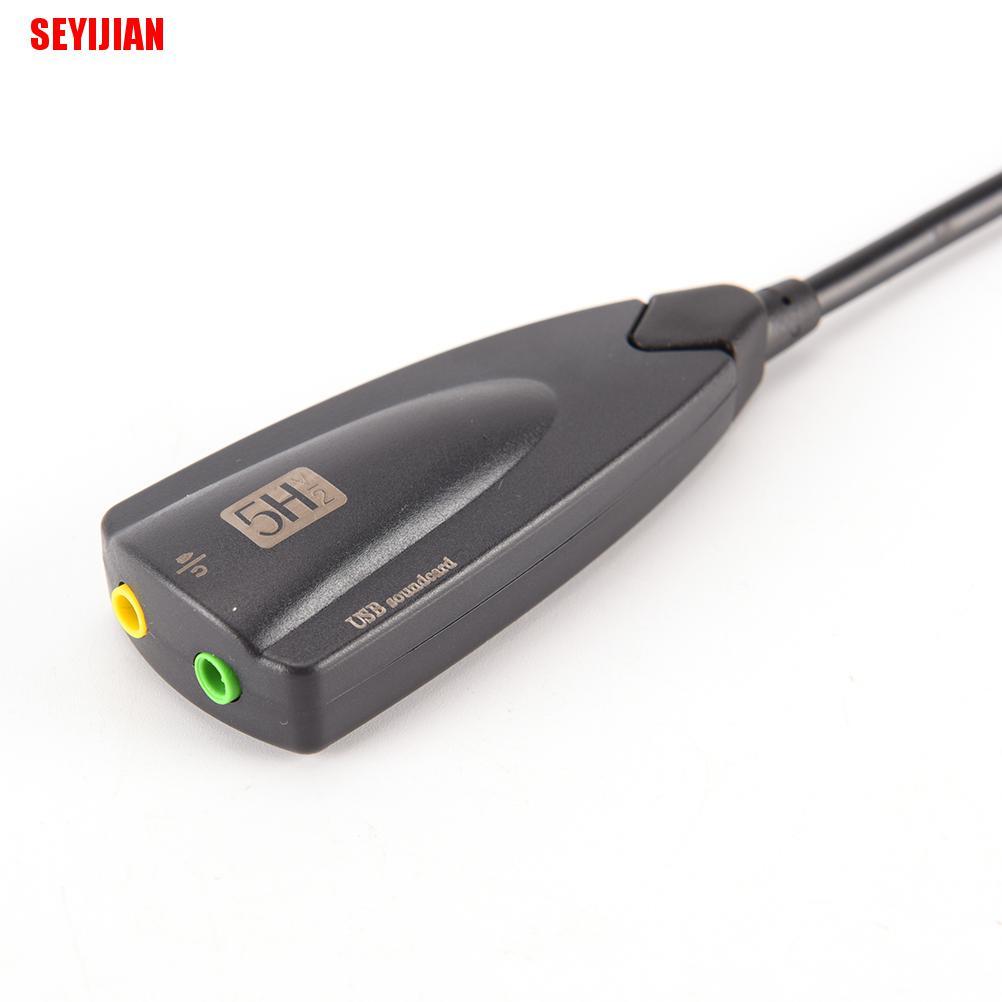 (SEY) New 5H External Usb Independent Sound Card 5Hv2 Headset Converter 7.1 Desktop Laptop