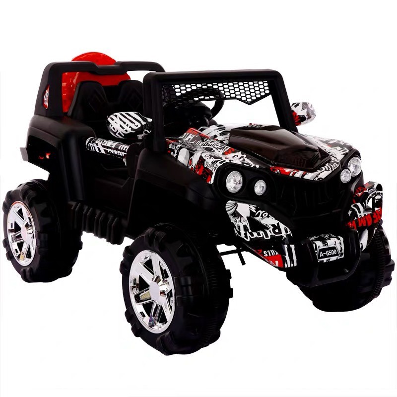 Ô tô xe điện địa hình A6500 đồ chơi vận động cho bé 2 chỗ 2 động cơ (Đỏ-Trắng-Cam)