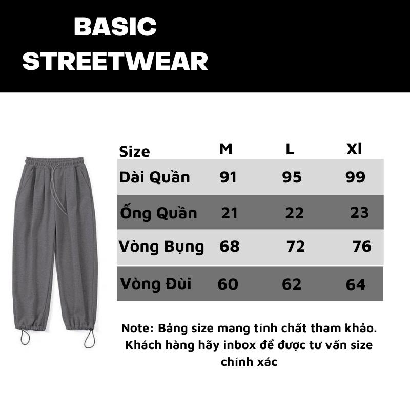 Quần Jogger Nỉ Bông Bo Chun Gấu Ống Rộng Quần Bom Dày Dặn Mềm Mịn Mặc Thu Đông 2 Màu Dễ Phối Đồ Basic Streetwear