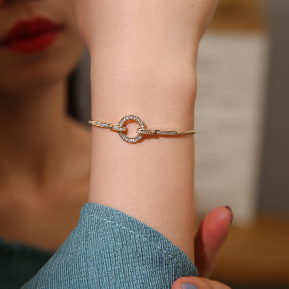 Vòng Tay Đính Đá Zircon Lấp Lánh Thời Trang Cho Nữ