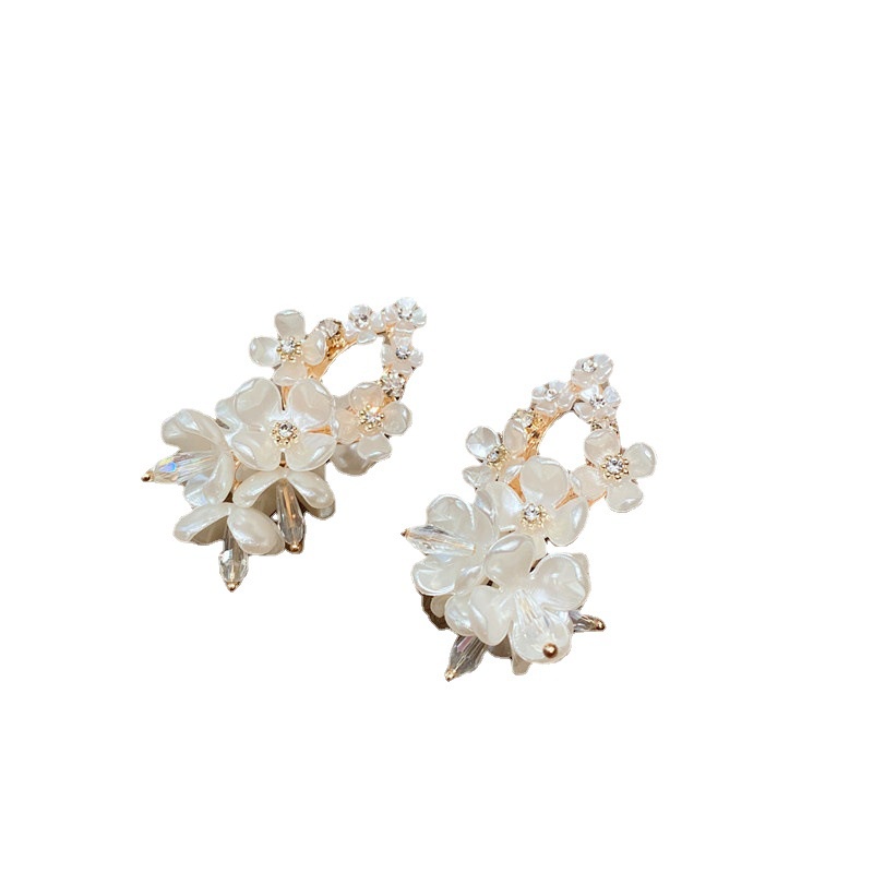 Hoa tai Bella hình giọt nước / hoa màu bạc thời trang Âu Mỹ thanh lịch