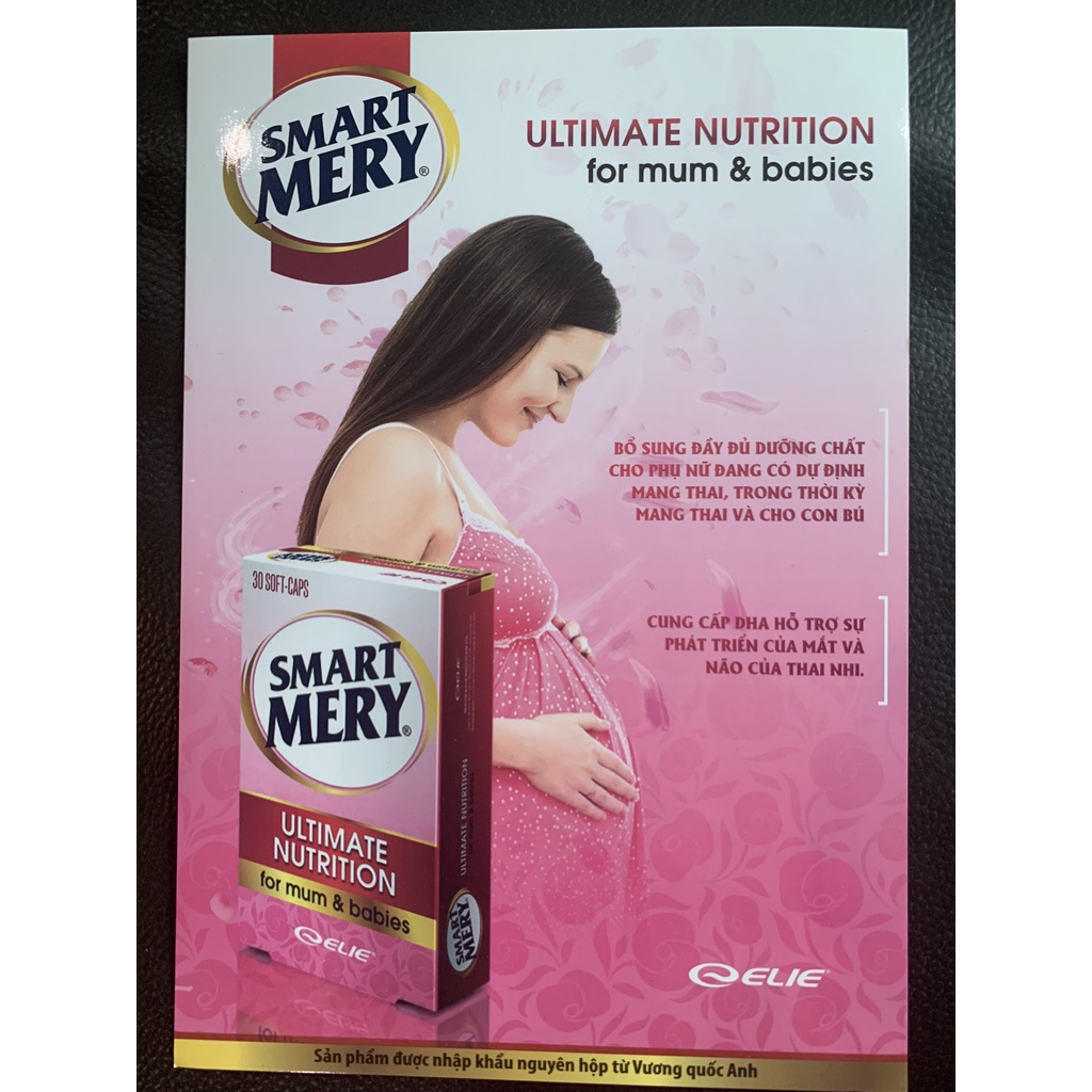 [BỔ BÀ BẦU] SMART MERY - BỔ SUNG SẮT VÀ CÁC VITAMIN CẦN THIẾT CHO BÀ MẸ MANG THAI - Hộp 30 viên - NHẬP KHẨU ANH