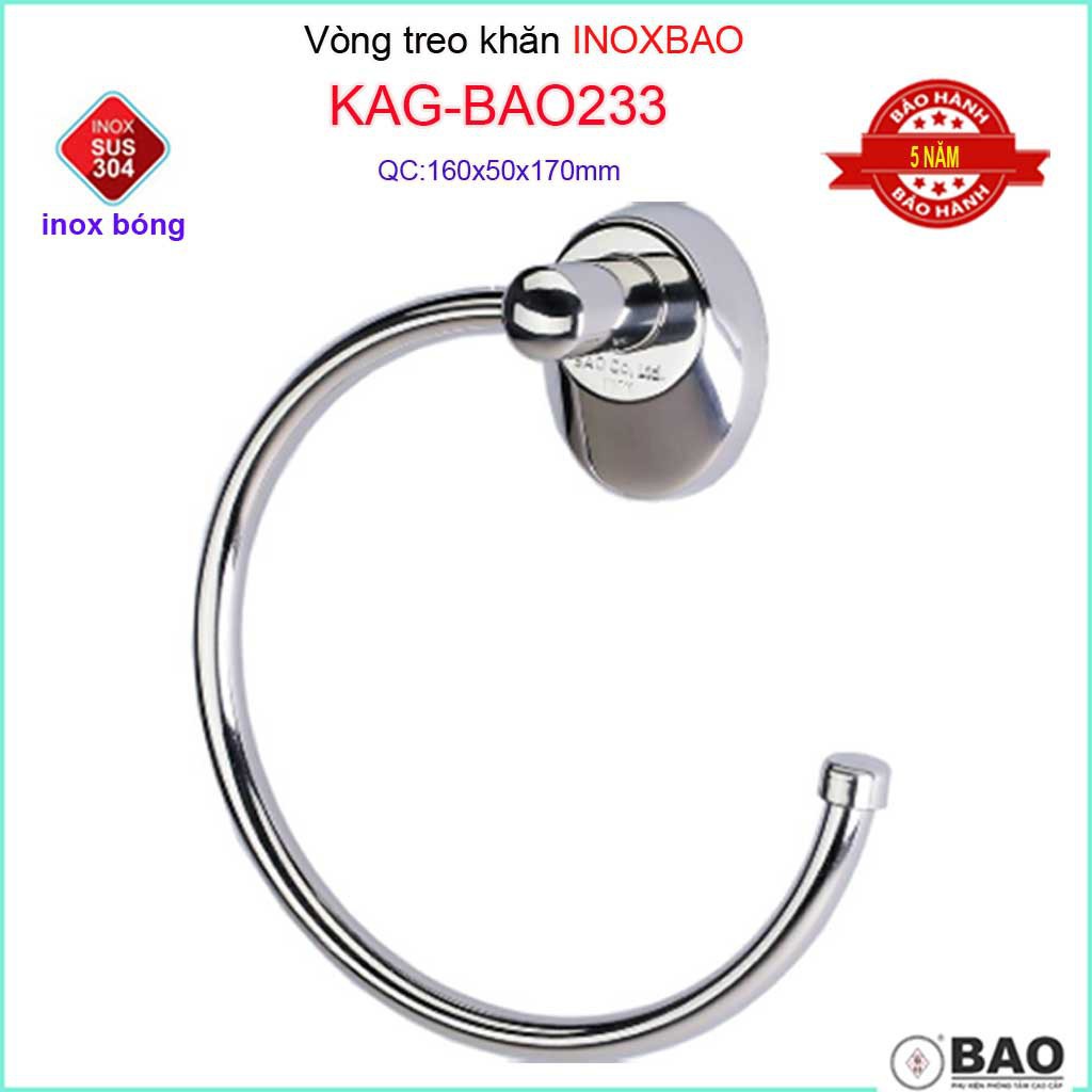 Vòng treo khăn Inox Bảo,máng khăn vòng Inox 304  KAG-BAO233