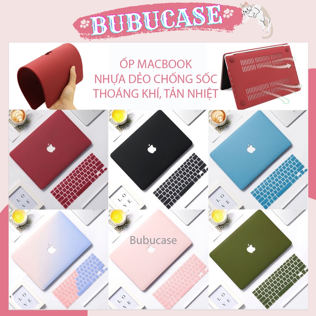 Ốp Macbook - Case Macbook Nhựa Dẻo Màu Pastel - Combo 2in1 Tặng Kèm Phủ Phím Cùng Màu - Full Dòng Máy - Link 1