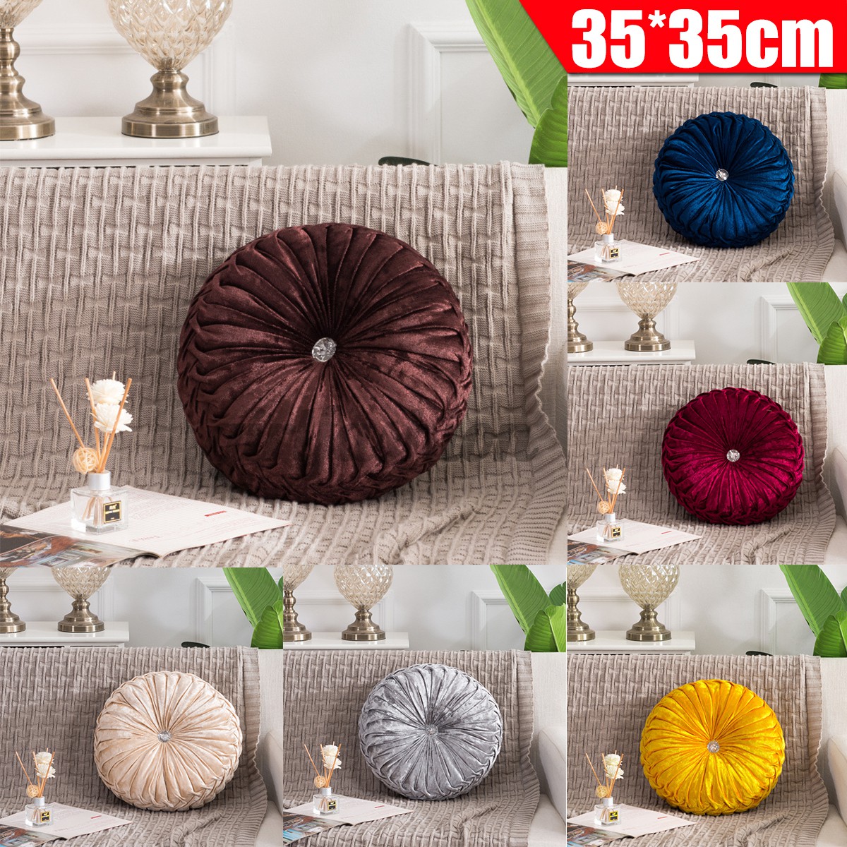 Gối tròn mềm thiết kế hình bánh xe thời trang dành cho ghế sofa