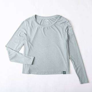 Áo cotton thun tăm dài tay cổ tròn