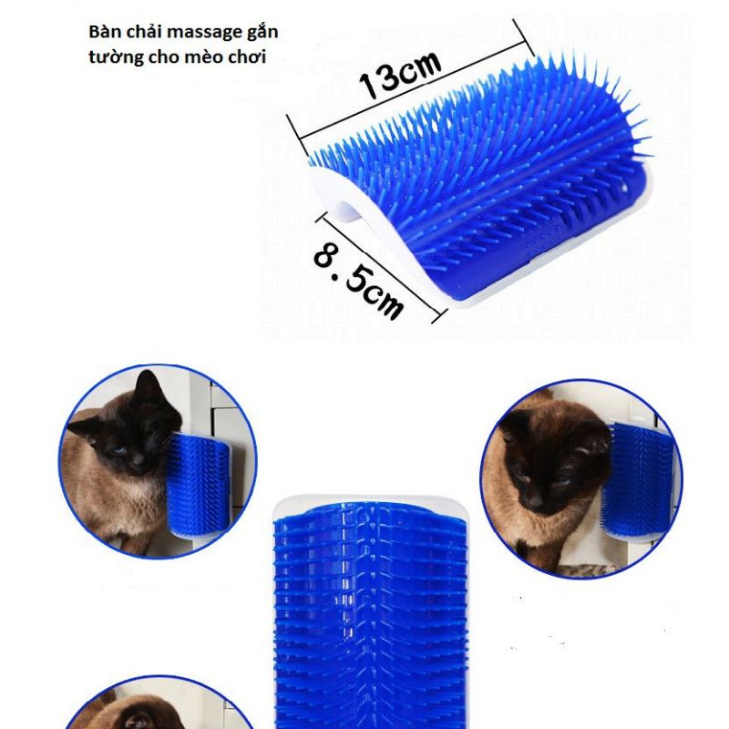 Lược chải lông gải ngứa, tự massage, cọ má cho mèo tặng kèm gói catnip, lược gắn tường mát xa cho mèo