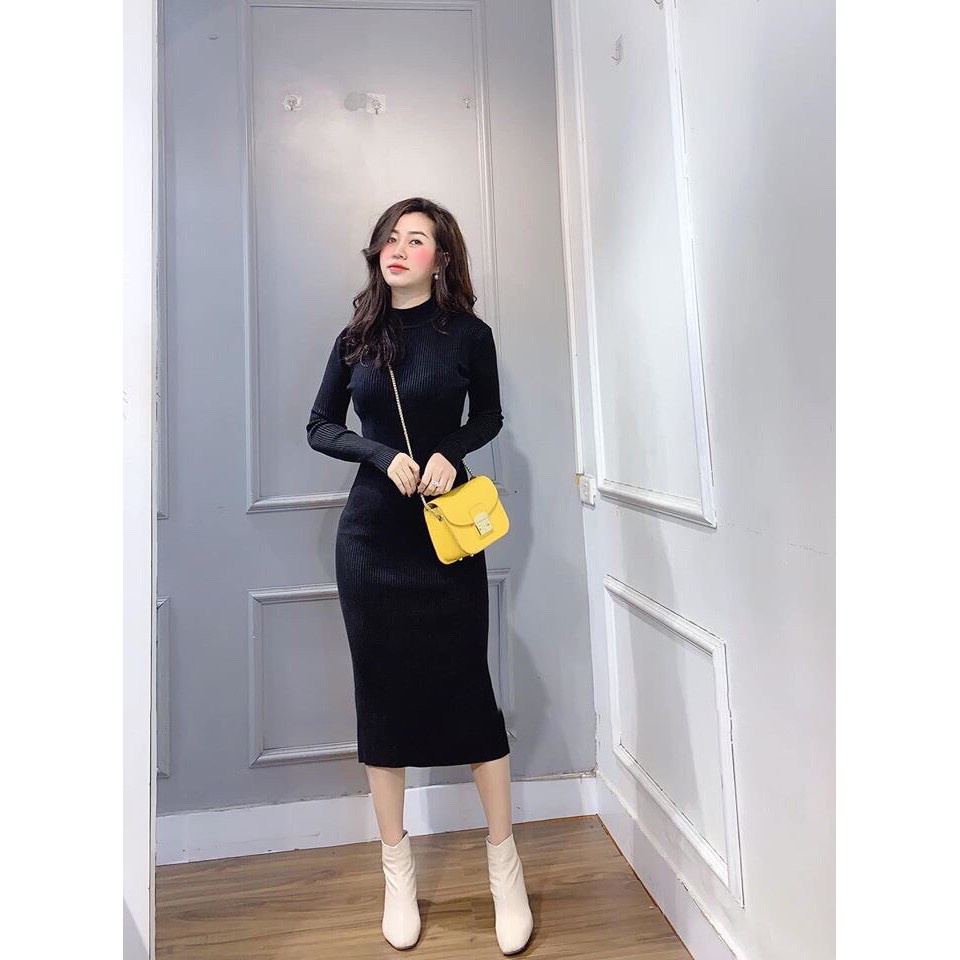 Váy Body, Váy Len cổ lọ len tăm chất dày siêu tôn dáng --CharmingQueen | BigBuy360 - bigbuy360.vn