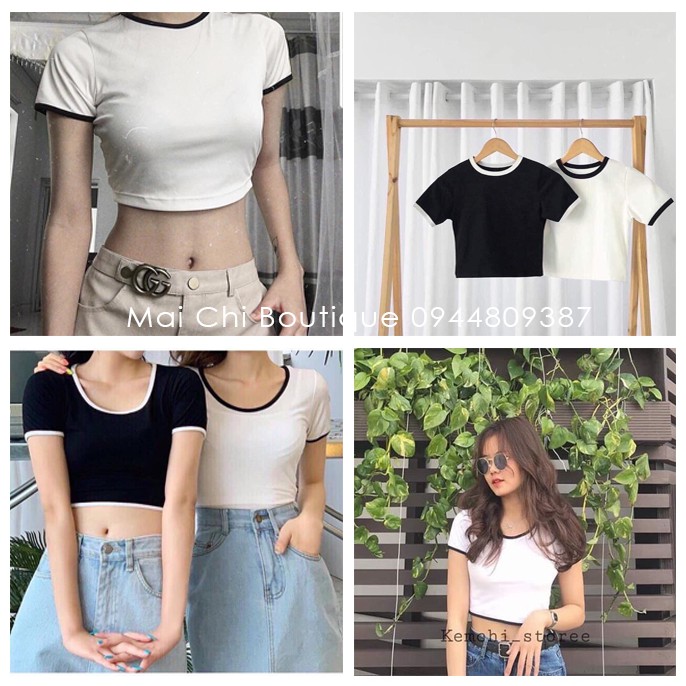 ÁO CROPTOP VIỀN CỔ SEXY