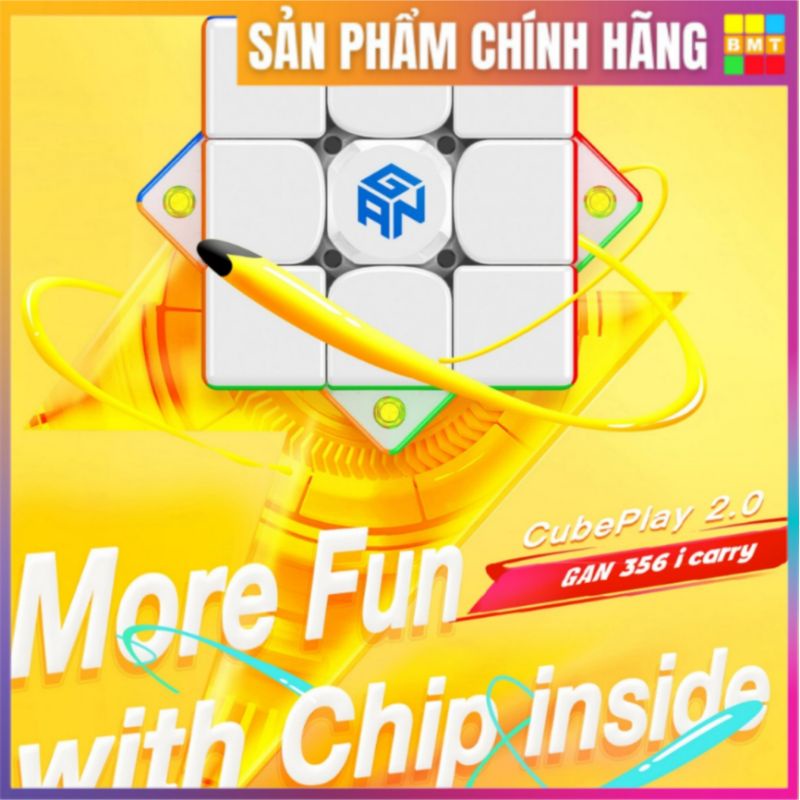 Rubik 3x3 Gan i Carry Stickerless Có Nam Châm, Rubic Gan356i Carry Kết Nối Với Điện Thoại, Đồ Chơi Thông Minh Cho Trẻ Em