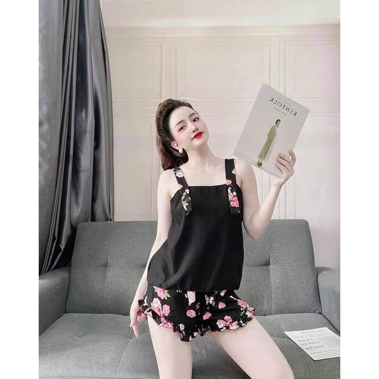 Bộ hai dây, bộ ngủ, bộ mặc nhà chất Kate lụa mềm, mịn, mát | BigBuy360 - bigbuy360.vn