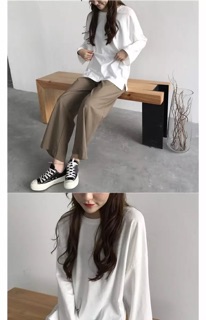 Áo thun trơn tay dài basic (sẵn màu đỏ gạch)