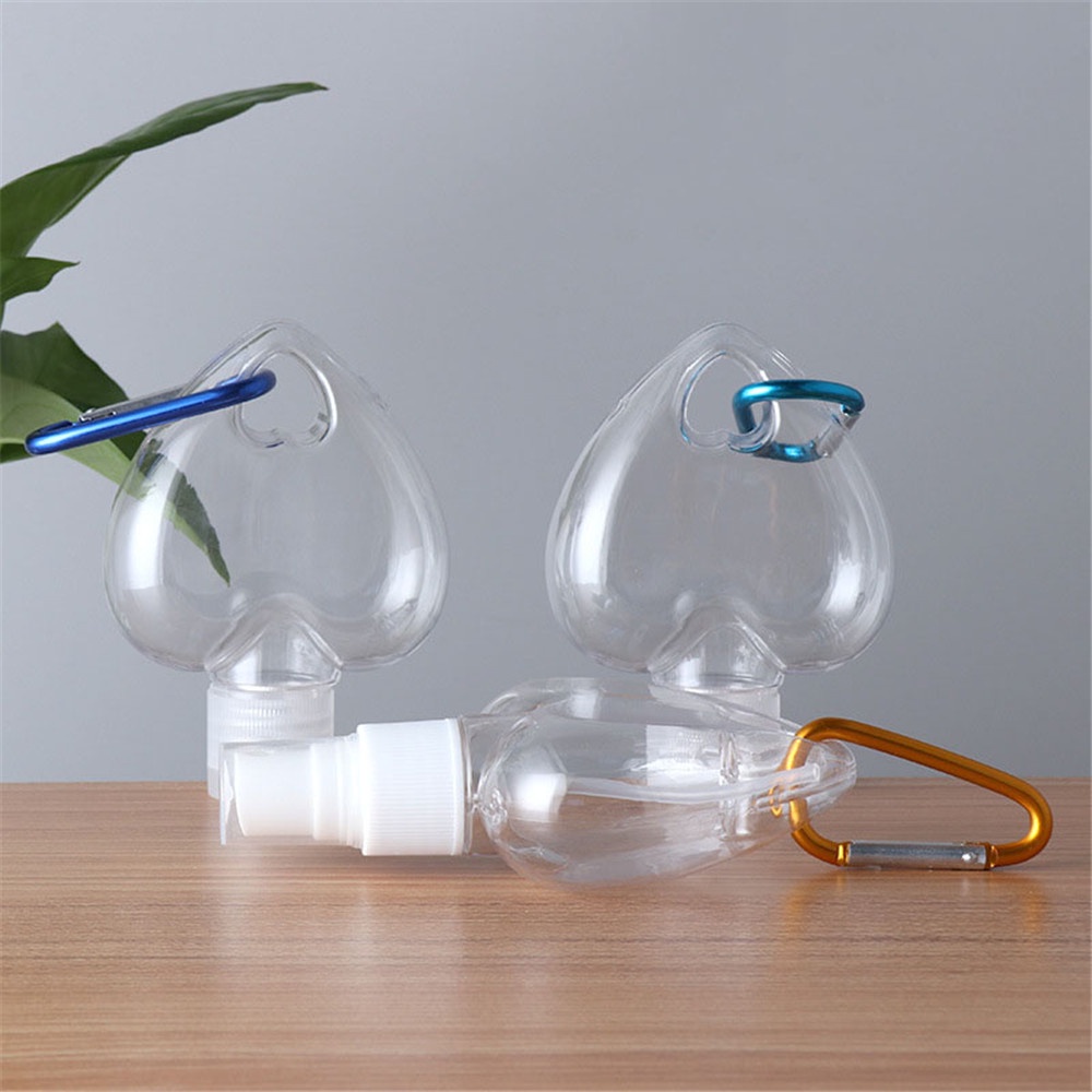 [Hàng mới về] Bình rỗng có vòi xịt hình trái tim bằng nhựa dung tích 50ml thiết kế đáng yêu độc đáo