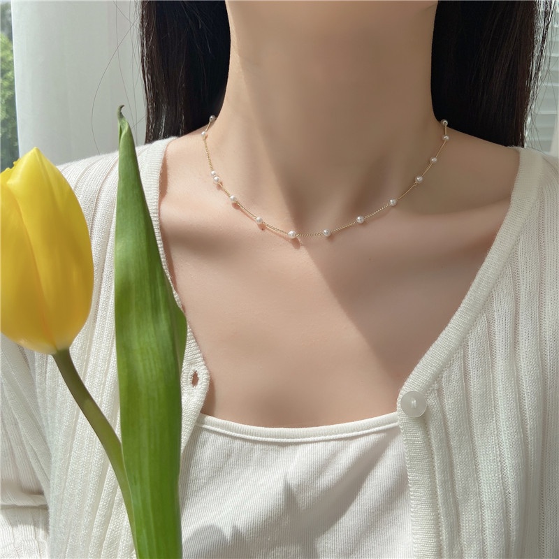 Vòng Cổ Choker Ngọc Trai Thời Trang Cho Nữ