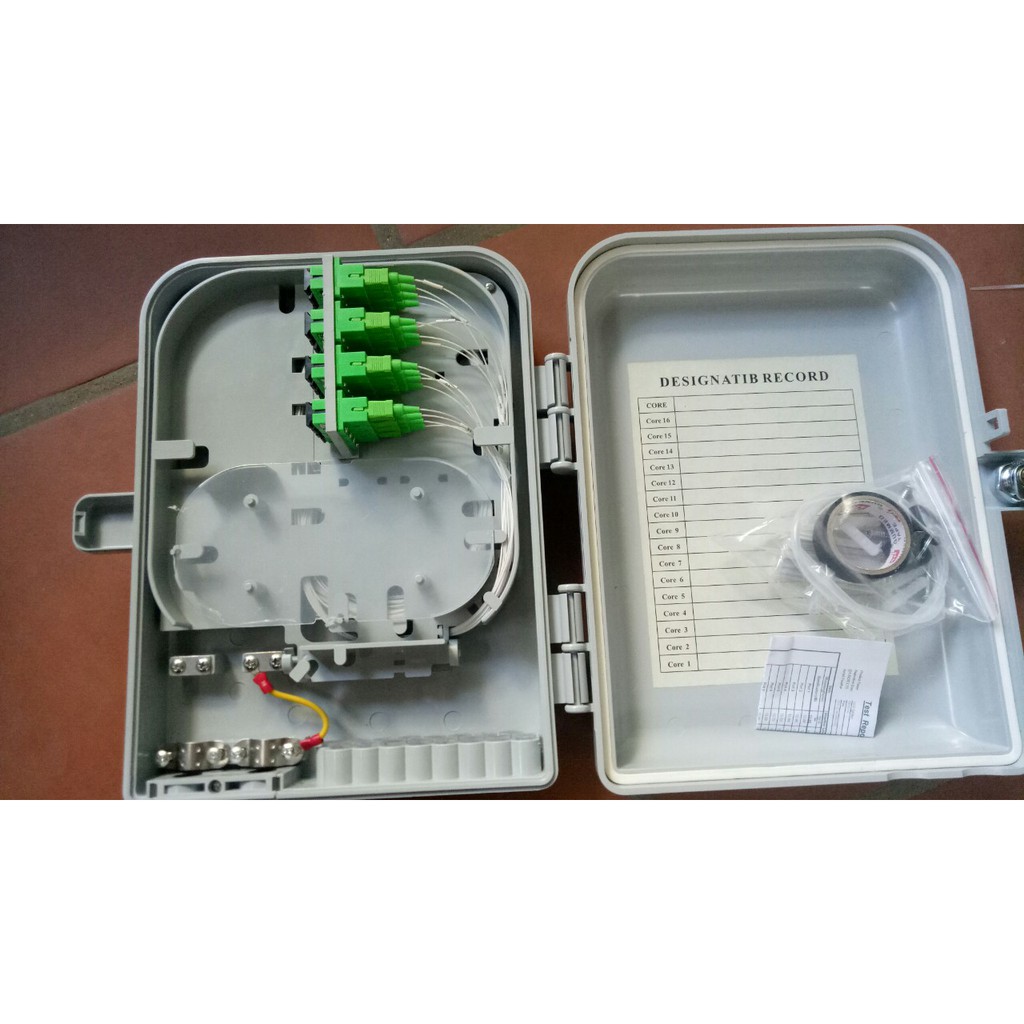 Hộp phối quang ODF 16FO Outdoor nhựa full phụ kiện. Hàng chính hãng