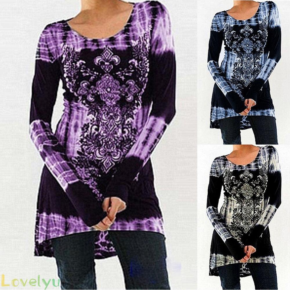 【LOVELYU】Womens Tops T Shirt T-shirt Winter Womens Casual Crew Neck Dress Long Sleeve【Good Quality】