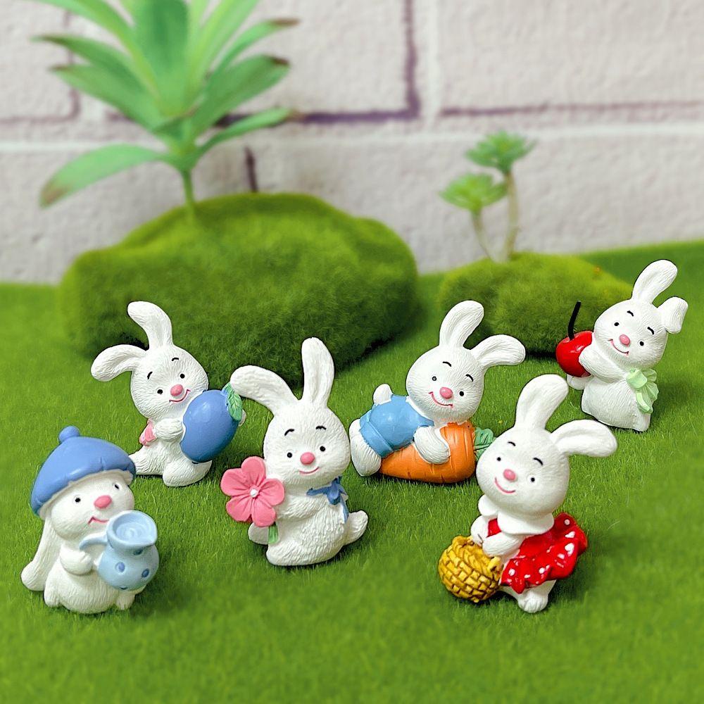 Set 8 Tượng Thỏ Mini Trang Trí Tiểu Cảnh