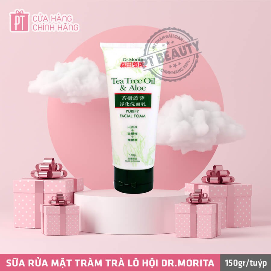 Sữa Rửa Mặt Tràm Trà Dr Morita Tea Tree Oil & Aloe Purify Facial Foam 120g