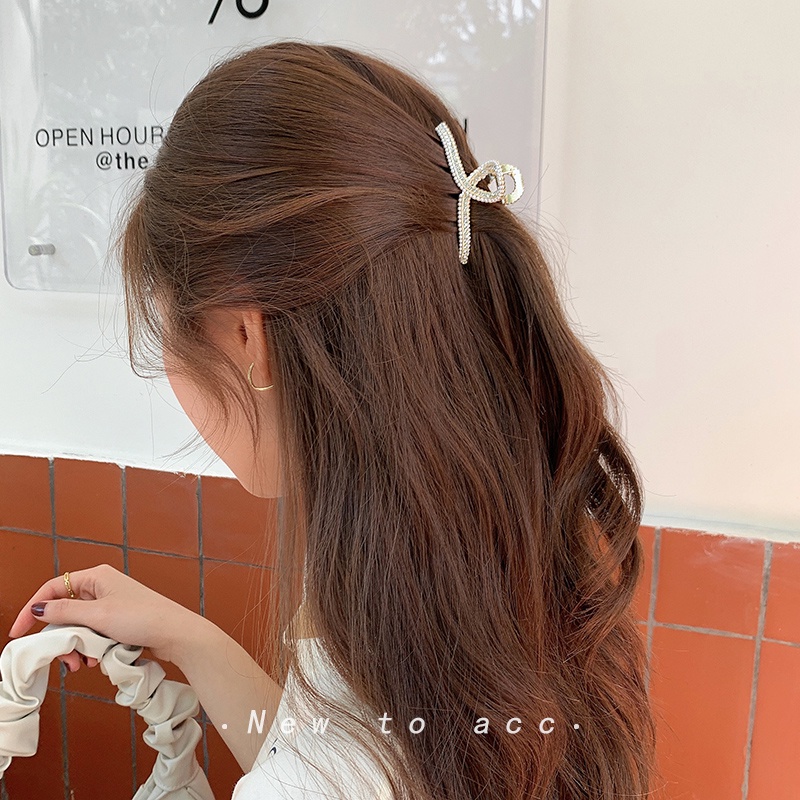 Kẹp Tóc Hình Cá Mập Cỡ Lớn Đính Đá Và Ngọc Trai Giả Dễ Thương