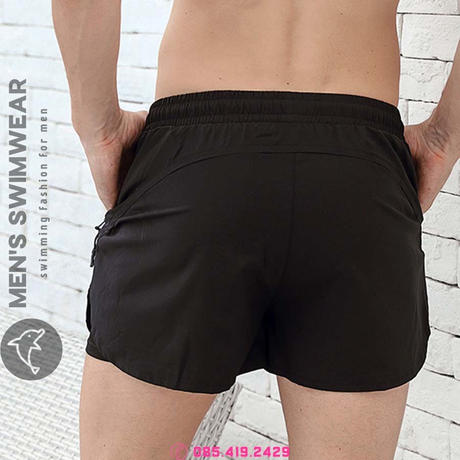 Quần bơi nam 2 lớp màu đen (DBN-069) | BigBuy360 - bigbuy360.vn