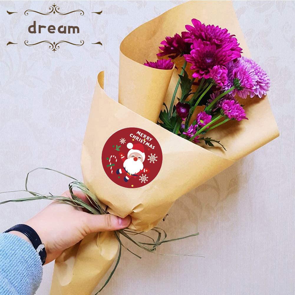 【DREAMLIFE】Sticker Merry Holidays Sticker Roll Christmas Gift Box Seal Gift Decoration
