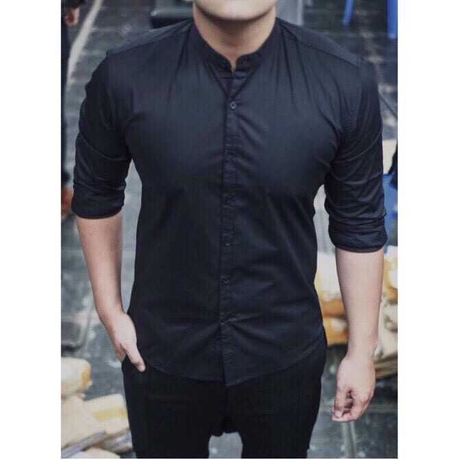 Áo sơ mi nam cổ tàu dài tay kojiba SMT01