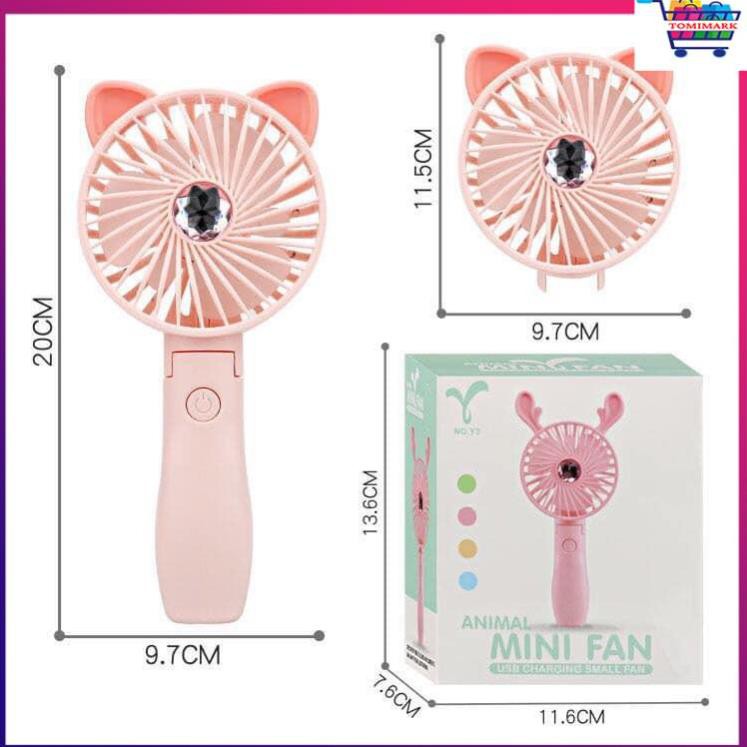 QUẠT MINI CẦM TAY GẤP GỌN ANIMAL MINI FAN-siêu mát, sạc đầy pin nhanh chóng- dùng lâu | BigBuy360 - bigbuy360.vn