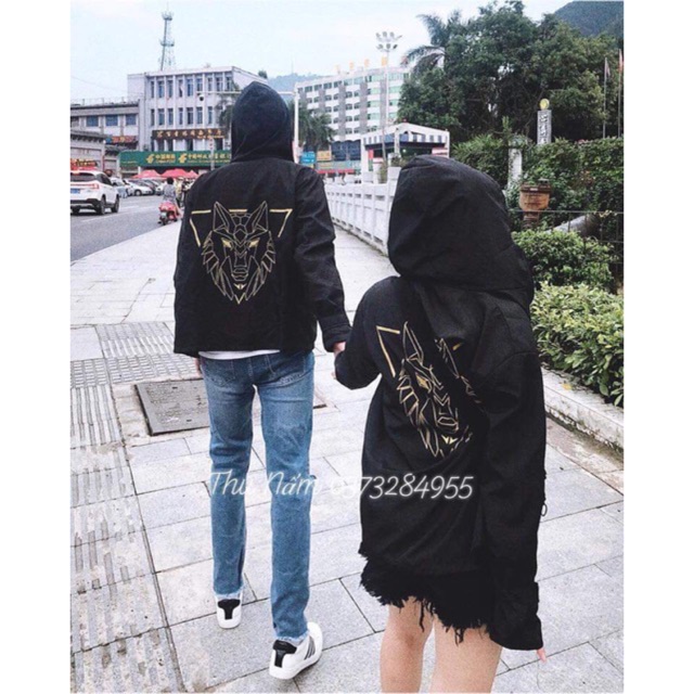 Áo khoác đầu sói in trước sau HARI0321