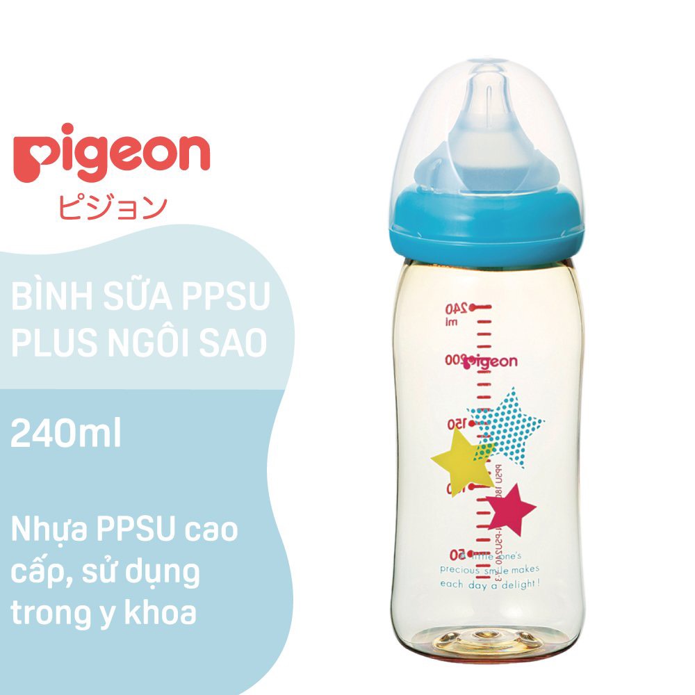 Bình Sữa Pigeon Cổ Rộng Cao Cấp 160ml/240ml