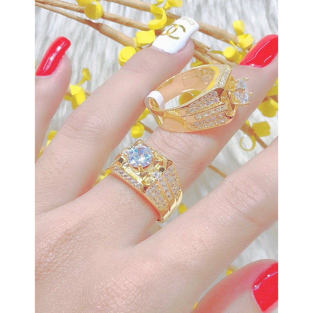 Nhẫn Nam Mạ Vàng 18 K Phong Cách Menly Mẫu 03 053.230221 - Mang đi chơi, đi tiệc rất đẹp