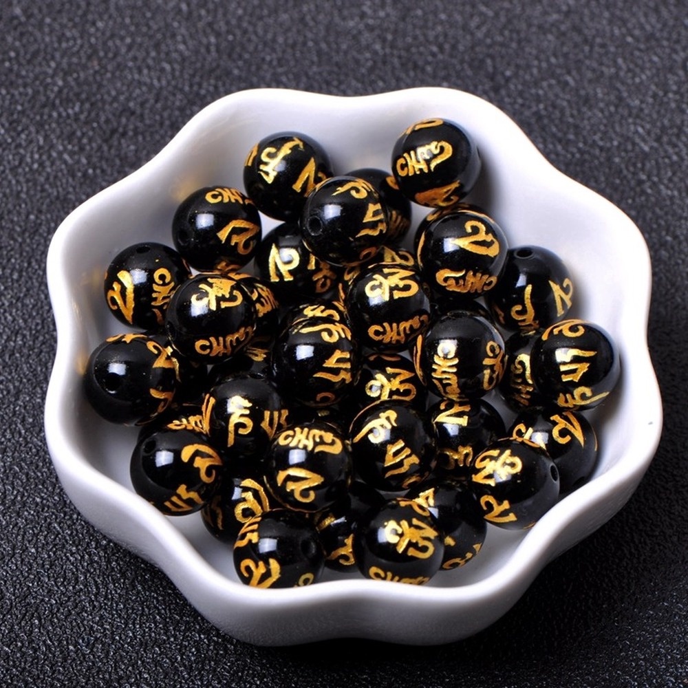 Set 50 / 100 Hạt Charm Phật Màu Đen 8mm-14mm