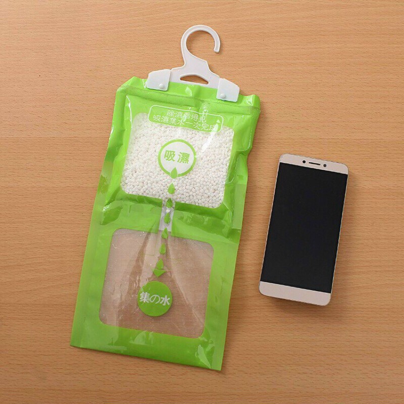 Túi hút ẩm 2 ngăn có móc treo chống ẩm mốc quần áo ( có quà tặng hấp dẫn )