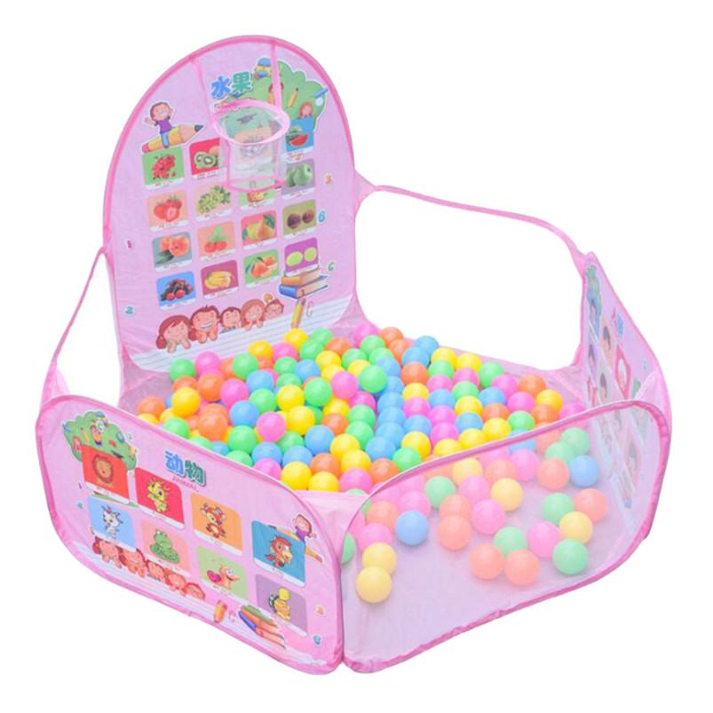 Child Kid's Ball Pit Play Tent 1-6 Years Playhouse Balls Tents Pool Outdoor With Zippered Storage Bag With Basketball Hoop