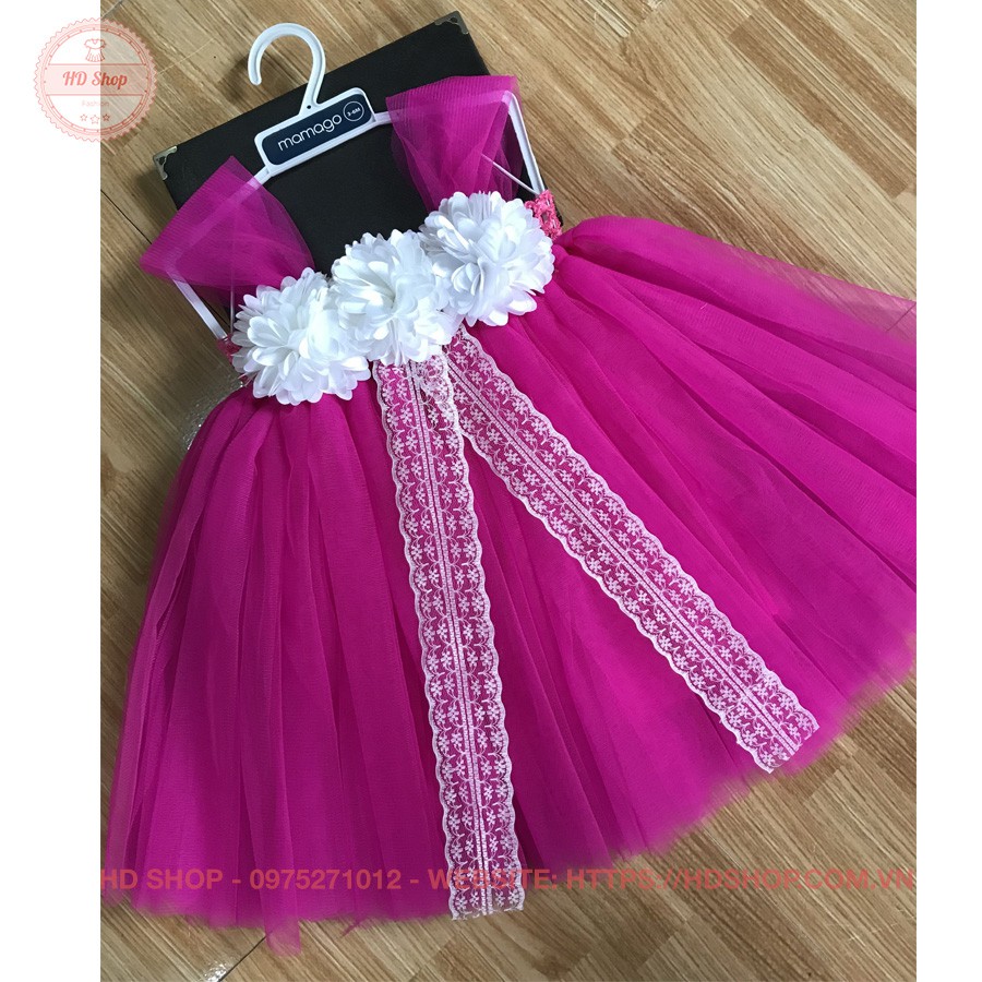 Váy công chúa ❤️FREESHIP❤️ Váy công chúa hồng 10h hoa xù ren cho bé yêu - thôi nôi- sinh nhật
