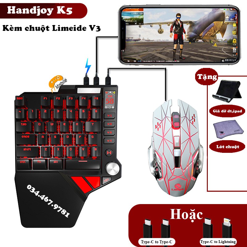 Handjoy K5 - Bàn phím cơ hỗ trợ chơi mọi game trên mobile | FTMOBILE