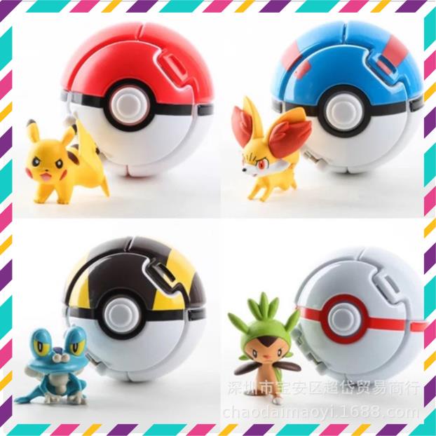 Mô Hình Quả Cầu Pokemon, Tự Động Ném Thú Pikachu - Sáng Tạo Cho Bé