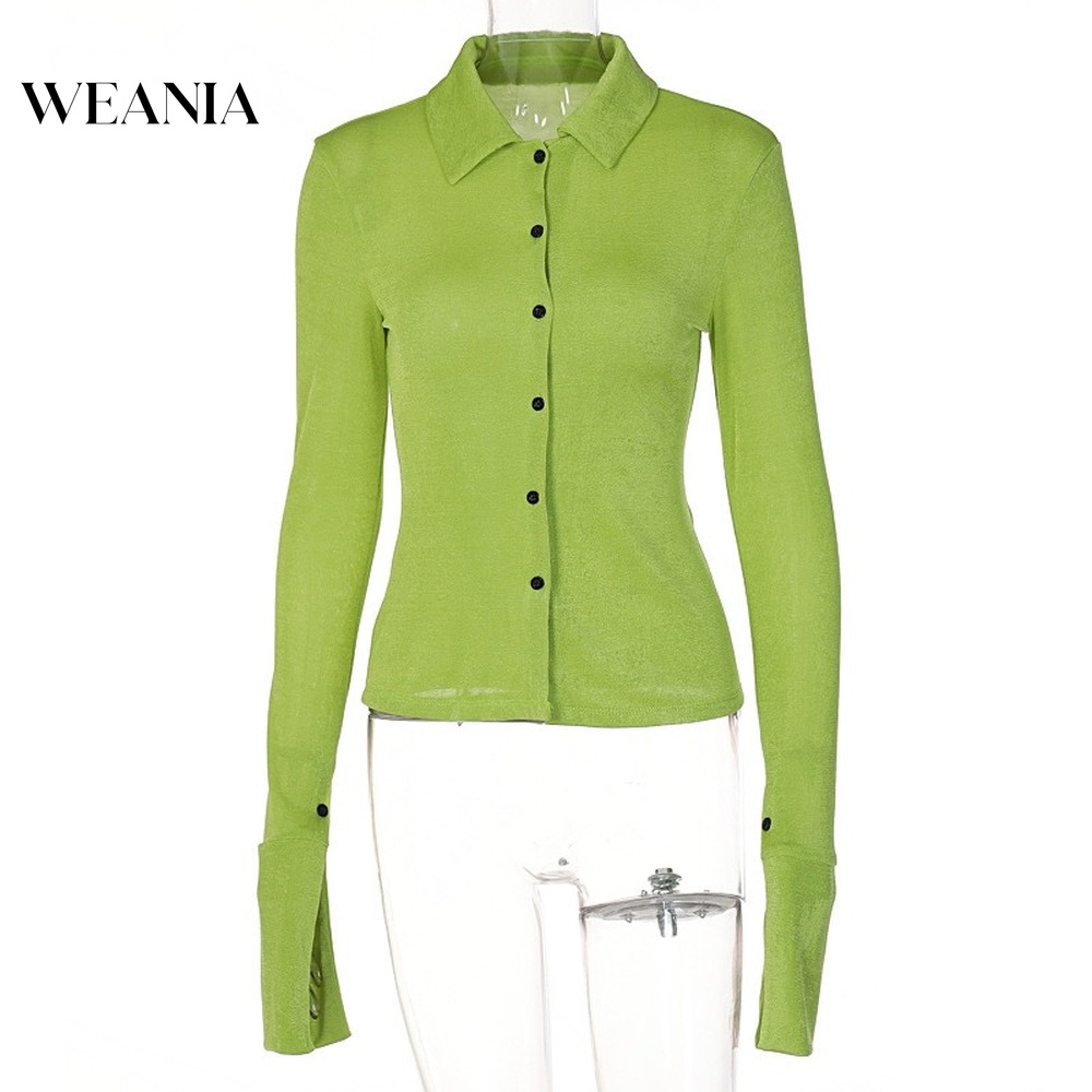 Áo Sơ Mi Cổ Bẻ Cài Nút Phong Cách Thời Trang Đường Phố Mới Cho Nữ