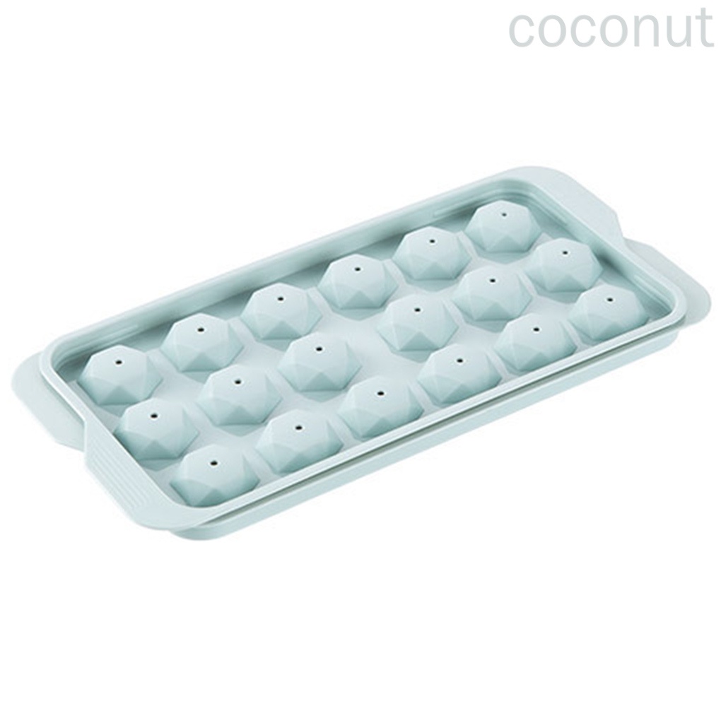 Khay silicon có nắp làm thạch pudding DIY hình đá viên