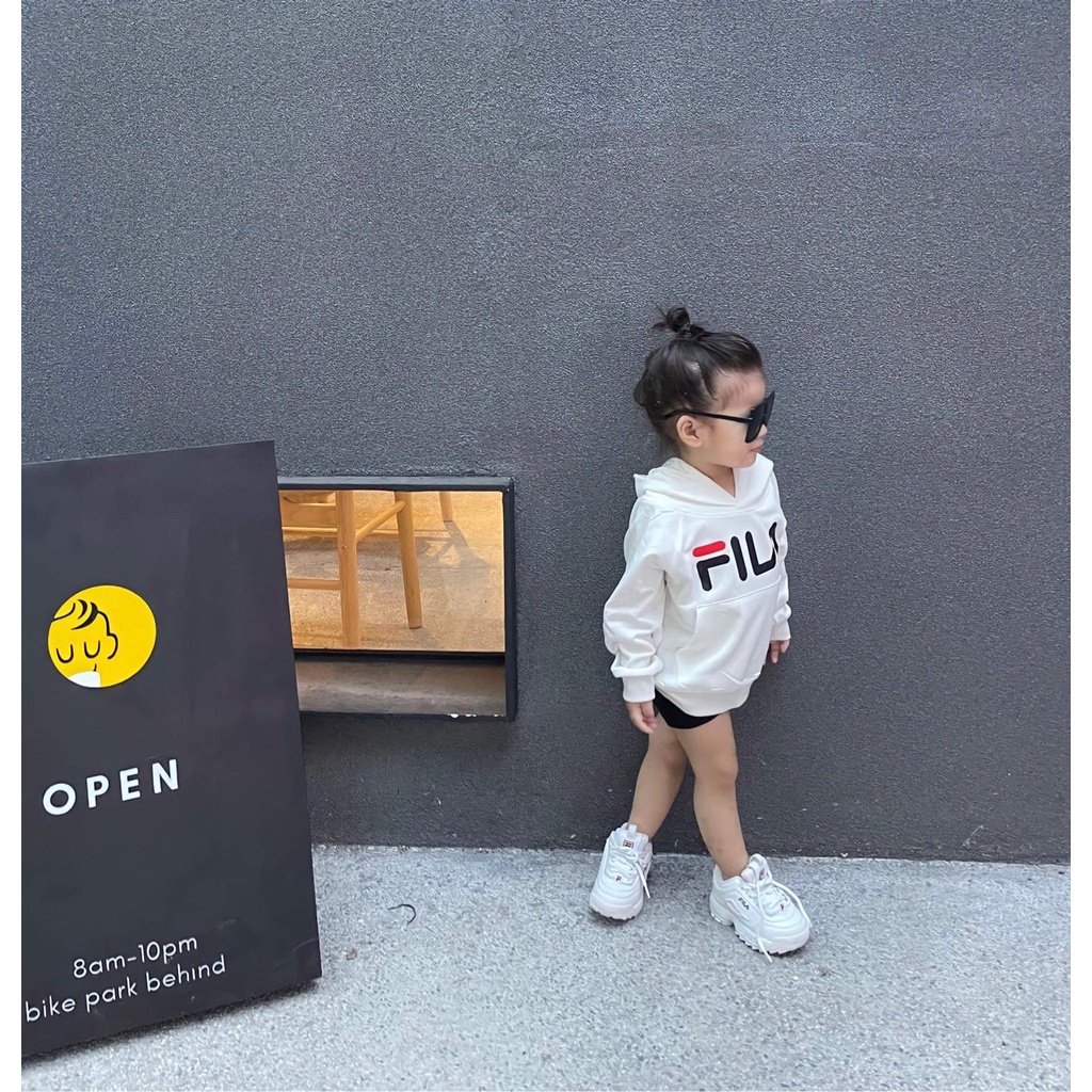 Áo hoodie Fila cho bé , áo nỉ có mũ trẻ em unisex , Kid_genZ
