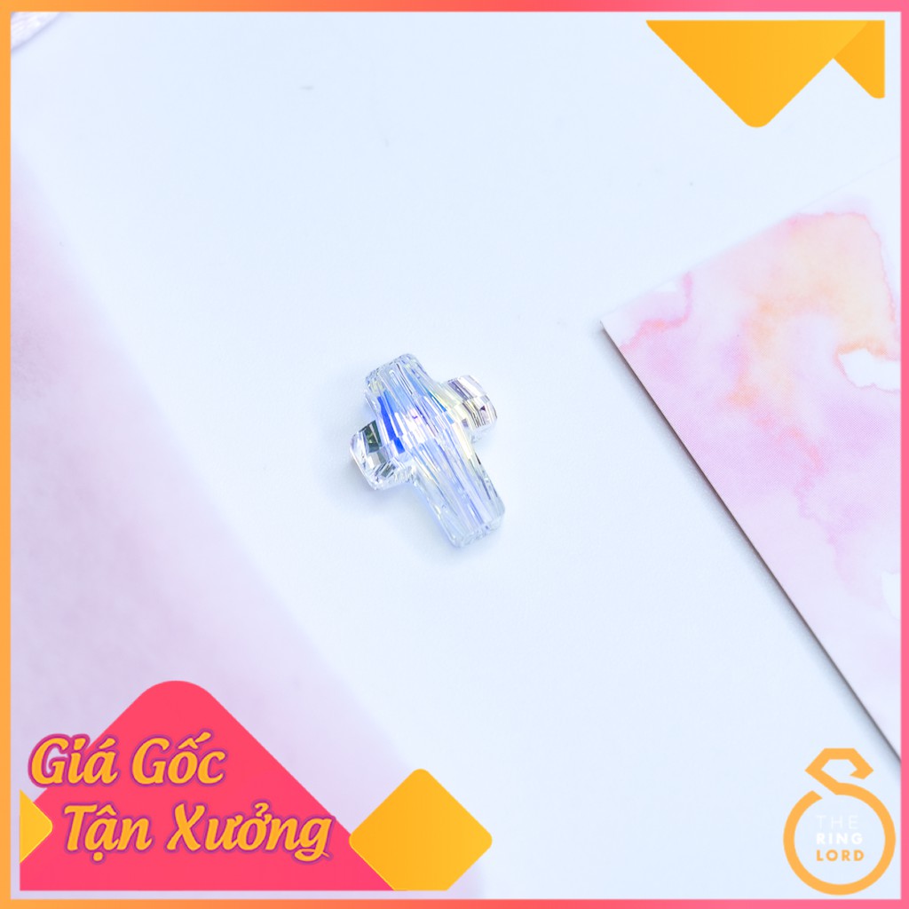 Thánh Giá pha lê Áo cao cấp xỏ vòng chuỗi mân côi - Tặng kèm dây suôn vòng - Pha lê SWAROVSKI