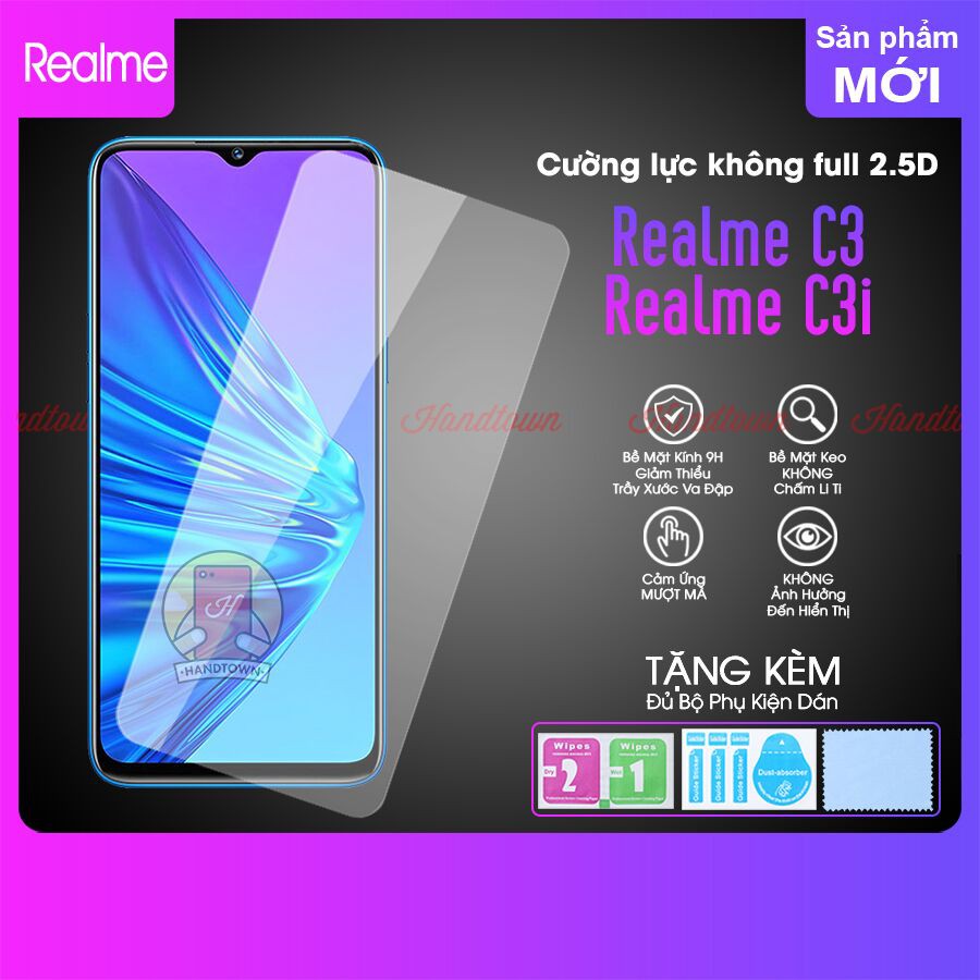 Cường lực trong suốt 2.5D không full màn dành cho Realme C3 / Realme C3i